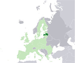 Location of Latvia