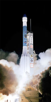 Delta II lifting off.