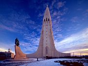 Hallgrímskirkja, Church of Hallgrímur, in Reykjavík, Iceland.