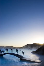 The Blue Lagoon,a geothermal spa located near Reykjavík.