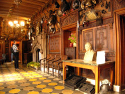 Displays of armour at Abbotsford House