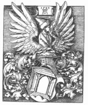 D�rer's own woodcut of his coat of arms