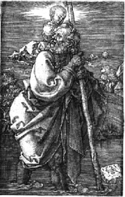 St. Christopher, engraving, 1521, by Albrecht D�rer