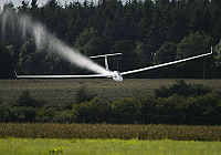 A glider releasing its water ballast