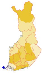 �land with historical and modern provinces of Finland juxtaposed