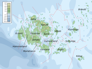 Geographical features and municipalities of the �land Islands