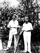 Erkki Karu, one of the pioneers of the Finnish cinema, with cinematographer Eino Kari in 1927.