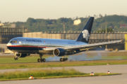 An Aeromexico plane landing at Mexico City International Airport