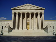 The front of the United States Supreme Court building