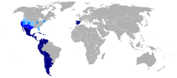 Spain's legacy: a map of the Hispanophone world.