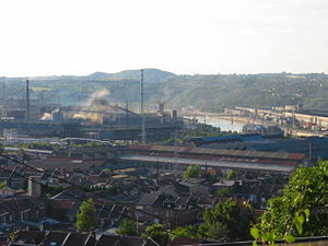 Steelmaking along the Meuse River at Ougr�e, near Li�ge