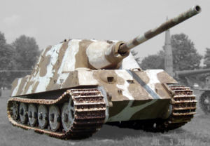 The Jagdtiger, one of the most formidable German tank destroyers. These specialised vehicles traded mobility for firepower and protection, reflecting the defensive and non-blitzkrieg nature of German operations in the second half of the war.