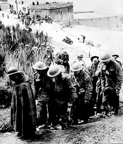 British and French soldiers taken prisoner in Northern France