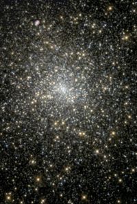 Globular cluster M15 has a 4,000-solar mass black hole at its core. NASA�image.