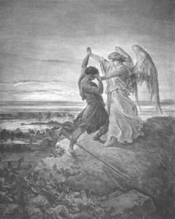 Jacob Wrestling with the Angel; illustration by Gustave Dor� (1855)