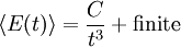 \langle E(t) \rangle = \frac{C}{t^3} + \textrm{finite}\,