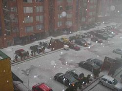 Traditional hailstorm in Bogot�