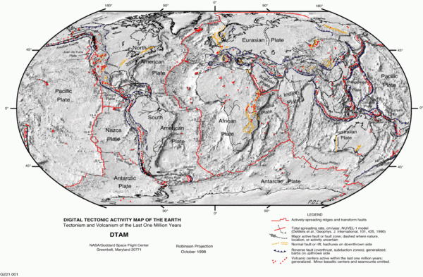 Plate tectonics map