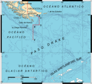 The southern part of South America, including Cape Horn island, the Drake Passage, and the South Shetland Islands.