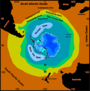 Oceanographic frontal systems on the southern hemisphere