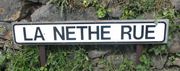 J�rriais road sign ("The black road") in Saint-Ou�n.