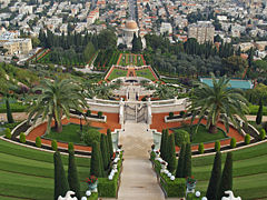 Bah�'� gardens in Haifa, Israel.