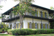 Ernest Hemingway House in Key West, now a museum, and also home for a colony of alleged descendents of Hemingway's famous polydactyl cat