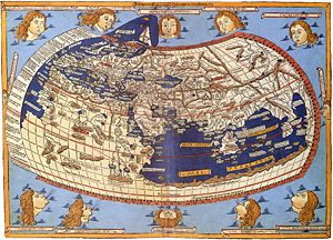 Woodcut of Ptolemy map by Johane Schnitzer(Ulm: Leinhart Holle, 1482)