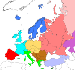 Regional grouping according to the CIA world factbook