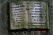 Close up of inscription on the tomb.