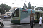 Roman tram in Largo di Torre Argentina