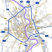 Major roads thru and around Cologne.