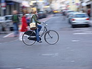 Cyclist in downtown