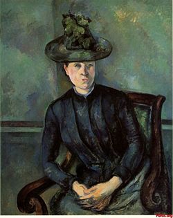 Femme au Chapeau Vert (Woman in a Green Hat. Madame C�zanne.) 1894-1895