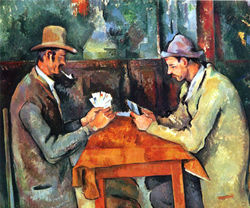 The Cardplayers, an iconic work by C�zanne (1892).