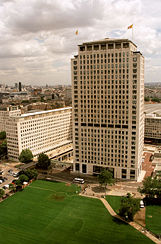 Shell Centre building next to the London Eye in London, UK