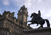 The Iron Duke in bronze by John Steell outside the Balmoral Hotel