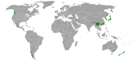 General distribution of temperate rainforest.