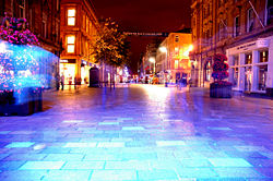 Buchanan Street at night.