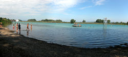 The Rhine between the upper (Obersee) and lower part (Untersee) of Lake Constance.