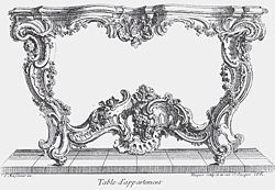 Design for a table by Juste-Aur�le Meissonnier, Paris ca 1730