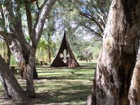 Sculpture erected in 1982 to commemorate the 1979 Jamboree at Perry Lakes Western Australia and 75 years of Scouting