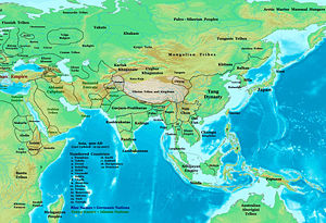 Persia in AD 900 AD, divided between the Samanids, Saffarids, and Abbasids.