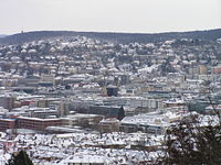 The city centre in winter