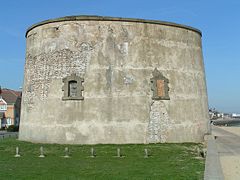 A Martello tower at Clacton-on-Sea on the east coast of England