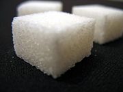 Sugar cubes close-up.