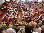 A business meeting being held at Britain Yearly Meeting 2005 in The University of York