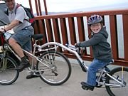 A half wheeler bicycle at the Golden Gate Bridge