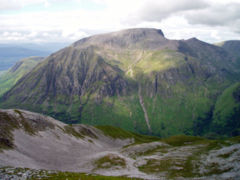 The steep south face of Ben Nevis from Sgurr a' Mh�im.