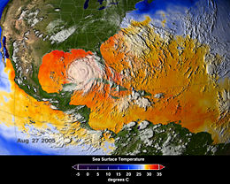 Average sea surface temperatures for the Caribbean Atlantic Ocean(25 August-27 August 2005.